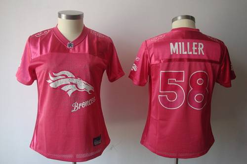 Broncos #58 Von Miller Pink 2011 Women's Fem Fan NFL Jersey - Click Image to Close